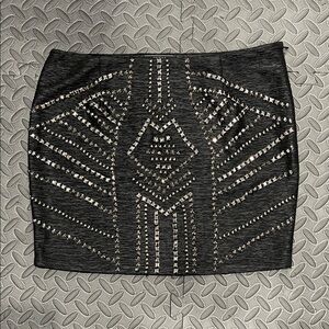 Black Studded Mini Skirt